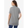 Woman Within Plus Size Perfect Short-Sleeve Polo Shirt – 2X, Medium Heather Grey