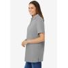 Woman Within Plus Size Perfect Short-Sleeve Polo Shirt – 6X, Medium Heather Grey