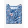 Woman Within Plus Size Perfect Three-Quarter Tie-Sleeve Tee(Olive Jacquard Floral)