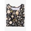 Woman Within Plus Size Perfect Three-Quarter Tie-Sleeve Tee(Olive Jacquard Floral)
