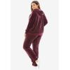 Woman Within Plus Size Petite 2-Piece Velour Hoodie Set(Evening Blue)