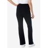 Woman Within Plus Size Petite Stretch-Cotton Knit Pull-On Bootcut Side-Stripe Leggings(Black Bright Cobalt)