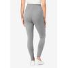 Woman Within Plus Size Petite Stretch-Cotton Knit Pull-On Pocket Leggings(Medium Heather Grey)