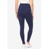 Woman Within Plus Size Petite Stretch-Cotton Knit Pull-On Pocket Leggings(Navy)