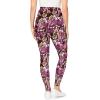 Woman Within Plus Size Petite Stretch-Cotton Knit Pull-On Printed Pocket Leggings(Black Berry Garland)