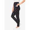 Woman Within Plus Size Petite Stretch-Cotton Knit Pull-On Printed Pocket Leggings(Black Multi Hearts)