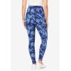 Woman Within Plus Size Petite Stretch-Cotton Knit Pull-On Printed Pocket Leggings(Blue Tie Dye)