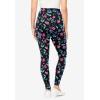 Woman Within Plus Size Petite Stretch-Cotton Knit Pull-On Printed Pocket Leggings(Multi Graphic Floral)