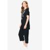 Woman Within Plus Size Printed Tunic And Capri Set(Black)