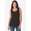 Woman Within Plus Size Scoopneck Tank(Black)
