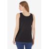 Woman Within Plus Size Scoopneck Tank(Black)