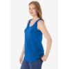 Woman Within Plus Size Scoopneck Tank(Bright Cobalt)