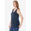 Woman Within Plus Size Scoopneck Tank(Navy)
