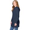 Woman Within Plus Size Shaker Sweater Pullover Hoodie(Navy)