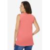 Woman Within Plus Size Sleeveless Polo Tunic(Sweet Coral)