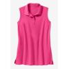 Woman Within Plus Size Sleeveless Polo Tunic(Waterfall)