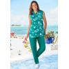 Woman Within Plus Size Sleeveless Polo Tunic(White)