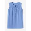 Woman Within Plus Size Smocked Henley Tank Top(French Blue)