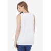 Woman Within Plus Size Smocked Henley Tank Top(White)