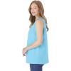 Woman Within Plus Size Smocked Henley Tank Top(White)