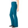 Woman Within Plus Size Stretch-Cotton Knit Pull-On Bootcut Pocket Leggings(Deep Teal)