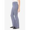 Woman Within Plus Size Stretch-Cotton Knit Pull-On Bootcut Pocket Leggings(Heather Navy)