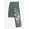 Woman Within Plus Size Stretch-Cotton Knit Pull-On Embroidered Leggings(Black Heart Bloom)