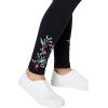 Woman Within Plus Size Stretch-Cotton Knit Pull-On Embroidered Leggings(Medium Heather Grey Floral Embroidery)