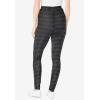 Woman Within Plus Size Stretch-Cotton Knit Pull-On Printed Leggings(Black Dot)