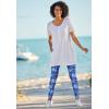 Woman Within Plus Size Stretch-Cotton Knit Pull-On Printed Leggings(Black Multi Florals)