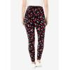 Woman Within Plus Size Stretch-Cotton Knit Pull-On Printed Leggings(Black Tossed Hearts)