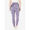 Woman Within Plus Size Stretch-Cotton Knit Pull-On Printed Leggings(Navy Happy Ditsy)
