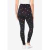 Woman Within Plus Size Stretch-Cotton Knit Pull-On Printed Pocket Leggings(Black Multi Hearts)
