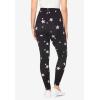 Woman Within Plus Size Stretch-Cotton Knit Pull-On Printed Pocket Leggings(Black White Stars)