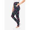 Woman Within Plus Size Stretch-Cotton Knit Pull-On Printed Pocket Leggings(Multi Graphic Floral)