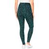 Woman Within Plus Size Stretch-Cotton Knit Pull-On Printed Pocket Leggings(Waterfall Dots)
