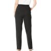 Woman Within Plus Size Tall Straight-Leg Stretch Ponte-Knit Pull-On Pants(Heather Charcoal)