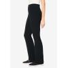 Woman Within Plus Size Tall Stretch-Cotton Knit Pull-On Bootcut Pocket Leggings(Black)
