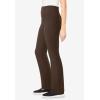 Woman Within Plus Size Tall Stretch-Cotton Knit Pull-On Bootcut Pocket Leggings(Chocolate)
