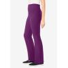 Woman Within Plus Size Tall Stretch-Cotton Knit Pull-On Bootcut Pocket Leggings(Plum Purple)