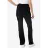 Woman Within Plus Size Tall Stretch-Cotton Knit Pull-On Bootcut Side-Stripe Leggings(Black Black)