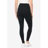 Woman Within Plus Size Tall Stretch-Cotton Knit Pull-On Pocket Leggings(Black)