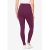 Woman Within Plus Size Tall Stretch-Cotton Knit Pull-On Pocket Leggings(Deep Claret)