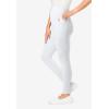 Woman Within Plus Size Tall Stretch-Cotton Knit Pull-On Pocket Leggings(White)