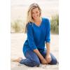 Woman Within Plus Size Three-Quarter Sleeve Thermal Sweatshirt(Classic Red)
