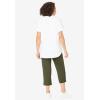 Woman Within Plus Size Two-Piece V-Neck Tunic & Capri Set(Dark Olive Green Palms)