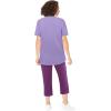 Woman Within Plus Size Two-Piece V-Neck Tunic & Capri Set(Lilac Pastel Butterflies)