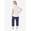 Woman Within Plus Size Two-Piece V-Neck Tunic & Capri Set(Navy Seaside)