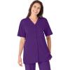 Woman Within Plus Size 7-Day Short-Sleeve Baseball Tunic(Radiant Purple)