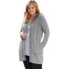 Woman Within Plus Size Cable Cardigan Hoodie Sweater(Medium Heather Grey)